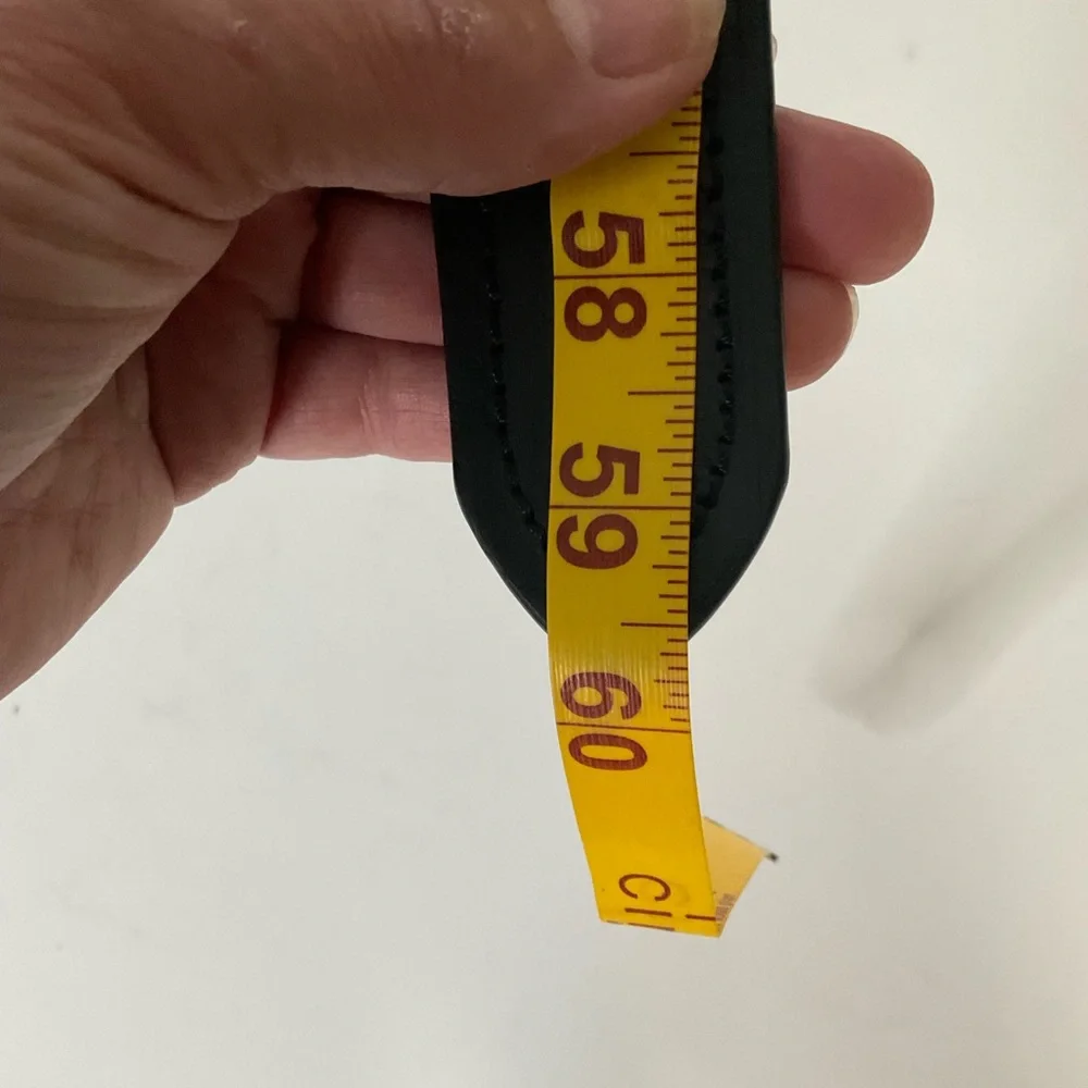 Genuine Dickies Black Leather Work Belt Dark Metal Buckle; Size: 50”-52” L; Nice